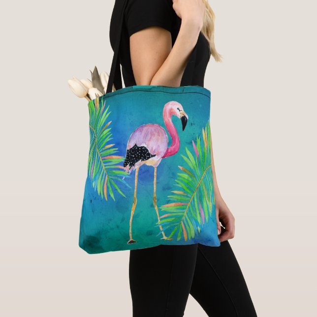 Flamingo und Palm Blätter Änderung der Adresse Tasche (Von Nahem)