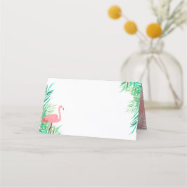 Flamingo und Palm Blätter Tropische Hochzeit Platzkarte
