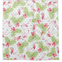 Flamingo und Palmen