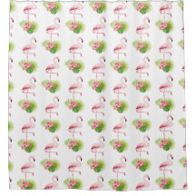 Flamingo und Palmen