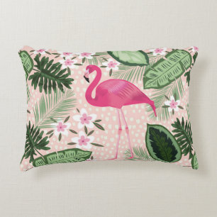 Flamingo und Palmen nahtlos Muster illustrat Dekokissen