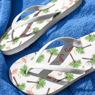 Flamingo und Palmenbaummuster Flip Flops