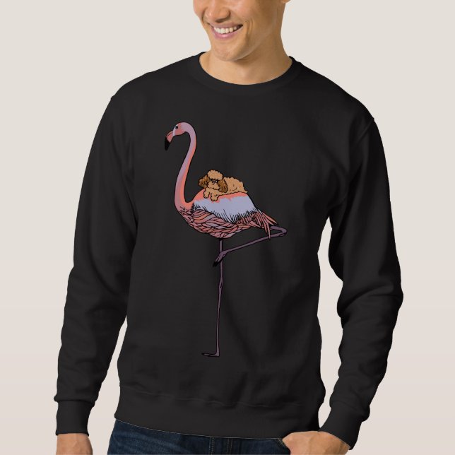 Flamingo und Poodle Sweatshirt (Vorderseite)