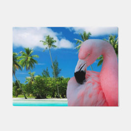 Flamingo und Strand Fußmatte