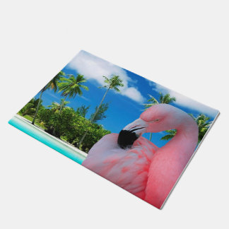 Flamingo und Strand Fußmatte