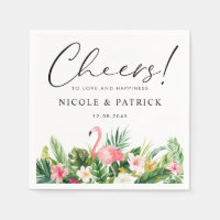 Flamingo und tropische Blume Sommerhochzeit