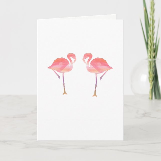 Flamingo Valentines Card Feiertagskarte (Vorderseite)