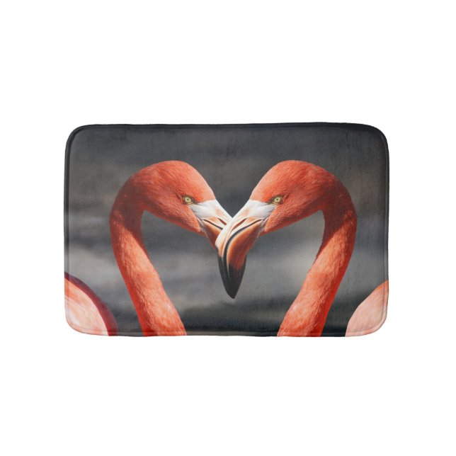 Flamingo Valentinstag Badematte (Vorderseite)