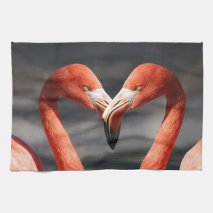 Flamingo Valentinstag Geschirrtuch