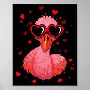Flamingo Valentinstag Sungles Herz Süße Liebende Poster