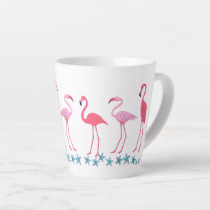 Flamingo-Versammlung und Seestern Milchtasse