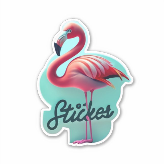 Flamingo verwandelt Ihren Raum mit Stickern Aufkleber (Vorderseite)