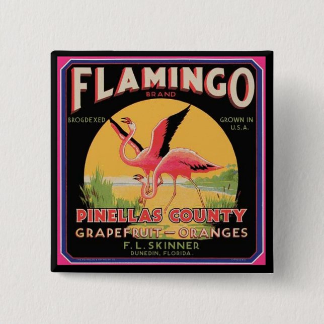 Flamingo-Vintages Button (Vorderseite)
