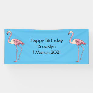 Flamingo-Vogel-Cartoon-Illustration Banner