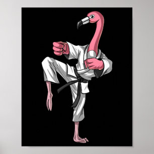 Flamingo Vogel Karate Kickboxen Kung Fu Ninja Mart Poster