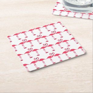 Flamingo-Vögel-Liebe- Rechteckiger Pappuntersetzer