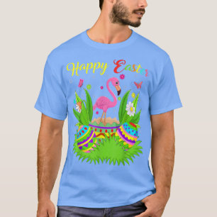 Flamingo Vogel Liebhaber Floral Ostern Ei Lustiger T-Shirt
