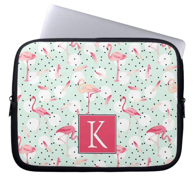 Flamingo-Vogel mit Federn| Erste Schritte Laptopschutzhülle (Vorderseite)