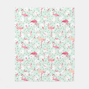 Flamingo-Vogel mit Federn Fleecedecke