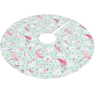 Flamingo-Vogel mit Federn Polyester Weihnachtsbaumdecke