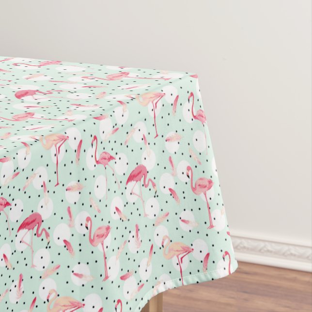 Flamingo-Vogel mit Federn Tischdecke (Beispiel)