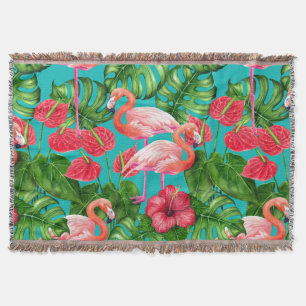 Flamingo-Vögel und tropische Gartenfarbe Decke