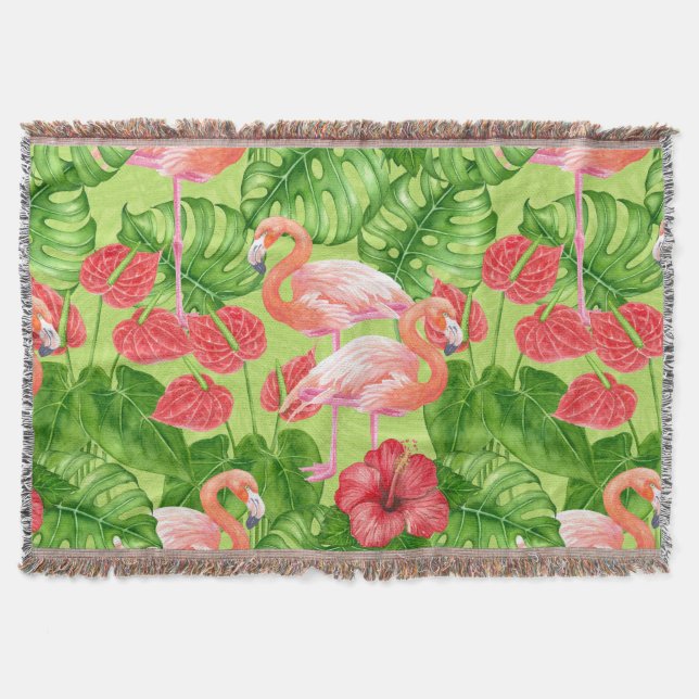 Flamingo-Vögel und tropische Pflanze Decke (Vorderseite)