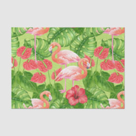 Flamingo-Vögel und tropische Pflanze Seidenpapier