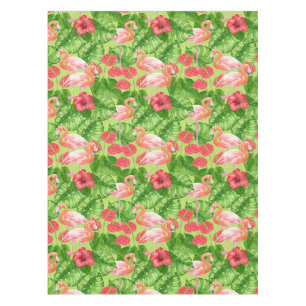 Flamingo-Vögel und tropische Pflanze Tischdecke
