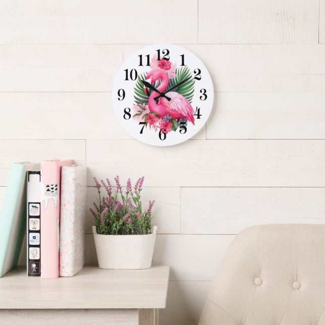 Flamingo-Wanduhr Große Wanduhr (Lesesaal)