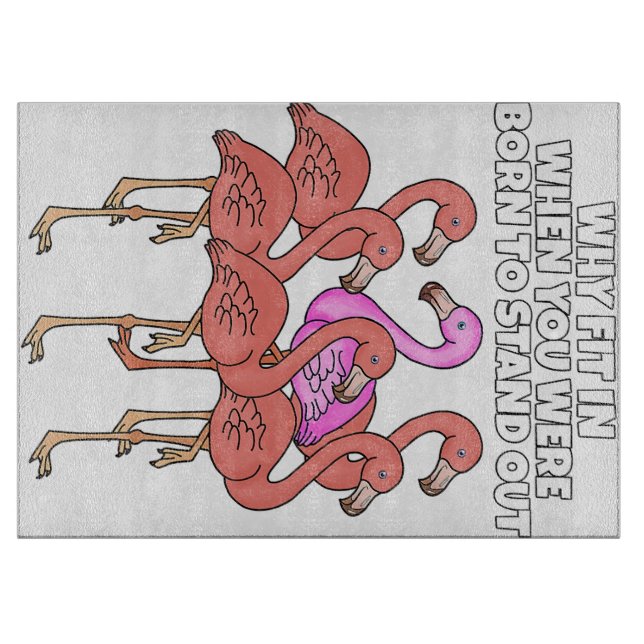 Flamingo Warum in der Zeit, als Sie Geboren waren, Schneidebrett (Vorderseite)