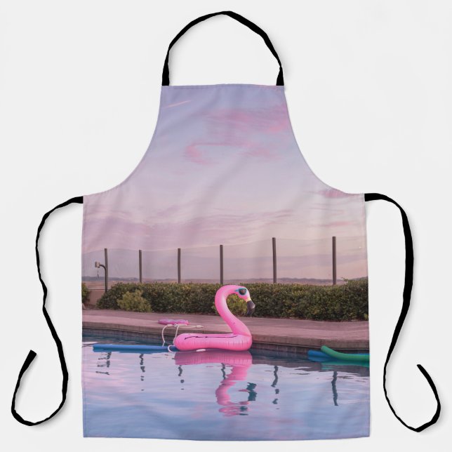 Flamingo Wasserflur im Schwimmbad Schürze (Vorderseite)
