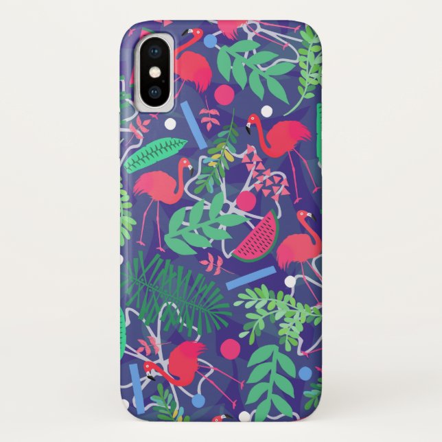 Flamingo-Wassermelone iPhone Fall Case-Mate iPhone Hülle (Rückseite)