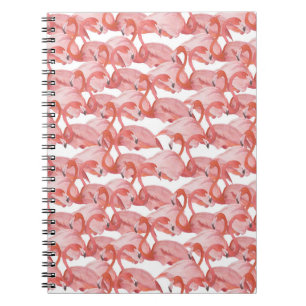 Flamingo Watercolor: Nahtloses kleines Muster Notizblock