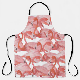 Flamingo Watercolor: Nahtloses Muster Schürze