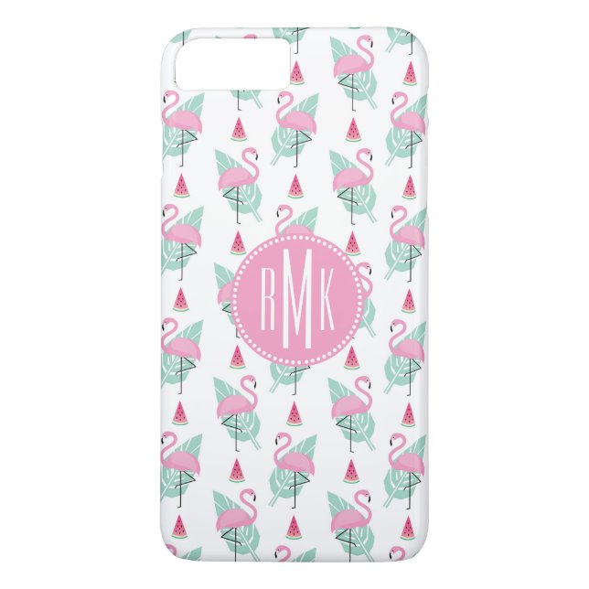 Flamingo & Watermelon Pastel Pattern Case-Mate iPhone Hülle (Rückseite)
