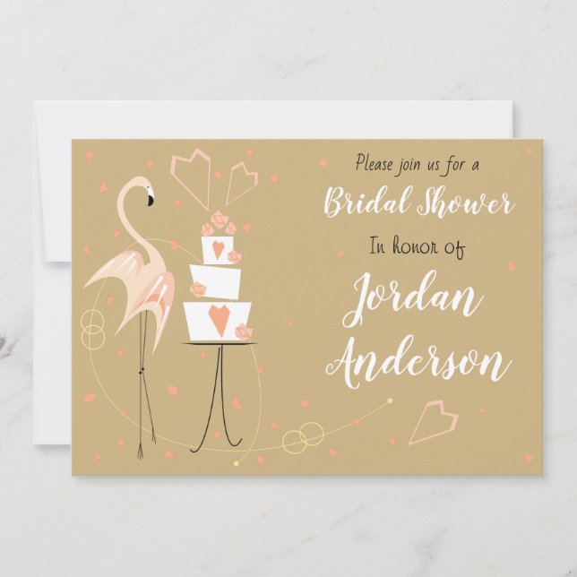 Flamingo Wedding Brautparty Landschaft Einladung (Vorderseite)