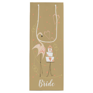 Flamingo Wedding Bride Geschenktüte Für Weinflaschen