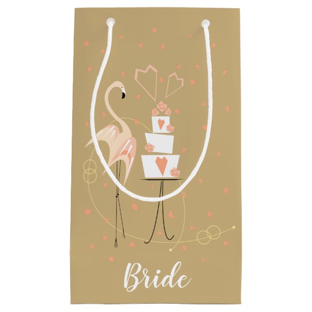 Flamingo Wedding Bride Kleine Geschenktüte (Vorderseite)