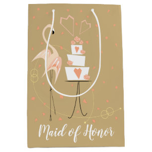 Flamingo Wedding Bridesmaid Medium Mittlere Geschenktüte