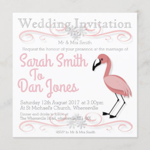 Flamingo Wedding Einladung (individuell einstellba