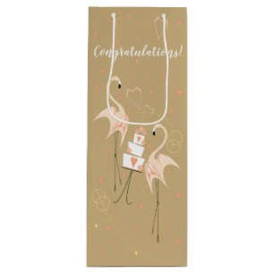 Flamingo Wedding Glückwunsch Geschenktüte Für Weinflaschen