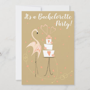 Flamingo Wedding Junggeselinnen-Abschied Portrait Einladung