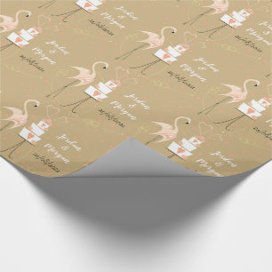 Flamingo Wedding Names Datum Packpapier