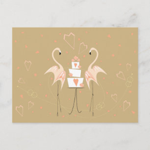Flamingo Wedding Postkartenlandschaft Postkarte