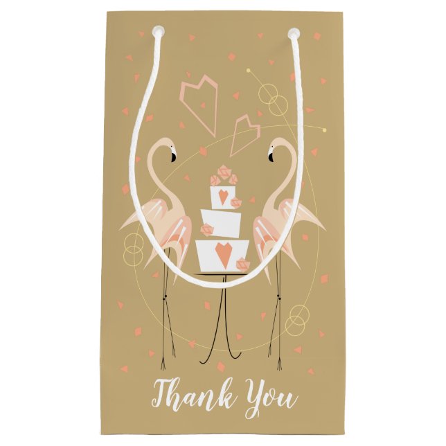 Flamingo Wedding Vielen Dank Kleine Geschenktüte (Vorderseite)