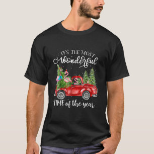 Flamingo Weihnachten Es ist die wunderbarste Zeit T-Shirt