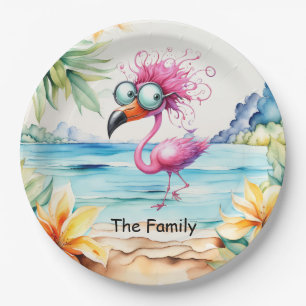 Flamingo Weihnachten im Juli am Strand Paper Plat Pappteller