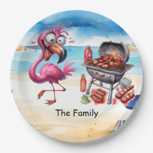 Flamingo Weihnachten im Juli am Strand Paper Plat Pappteller