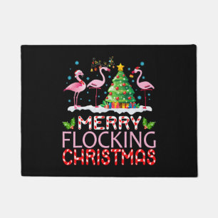 Flamingo Weihnachten tanzt auf dem Schnee Merrick  Fußmatte